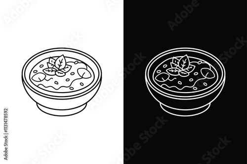 Gazpacho icon vector on White Background ,Vector Art Illustration on white background.