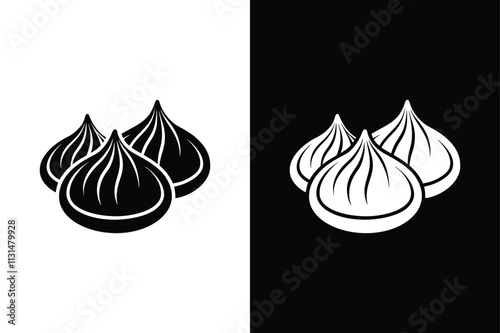 Dumplings icon vector on White Background ,Vector Art Illustration on white background.