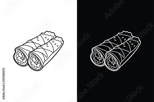 Spring Rolls icon vector on White Background ,Vector Art Illustration on white background.