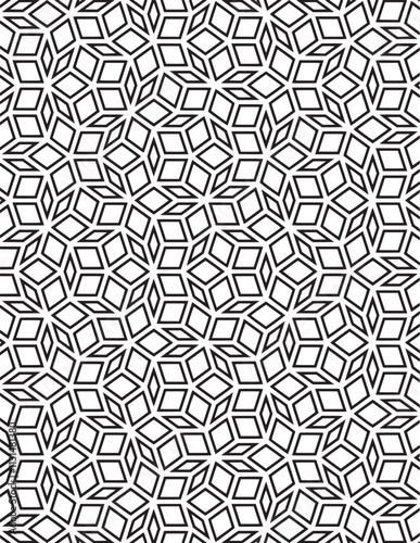 Geometric Coloring Pattern Black Lineart