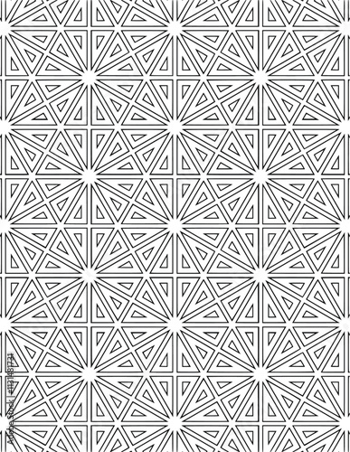 Geometric Coloring Pattern Black Lineart