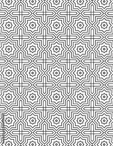 Geometric Coloring Pattern Black Lineart