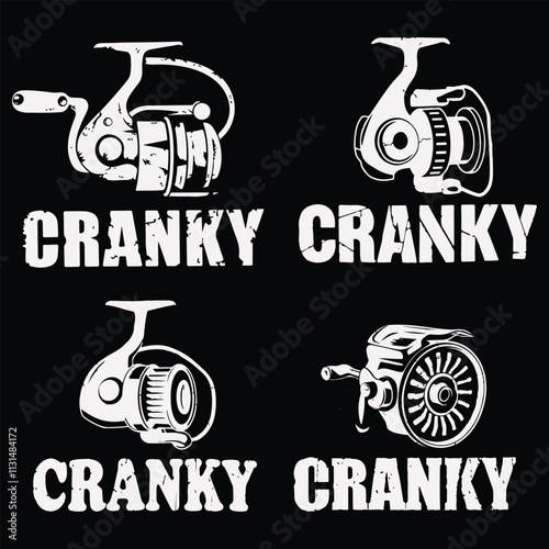 Cranky, Funny Fishing, Fishing Reel Tee eps