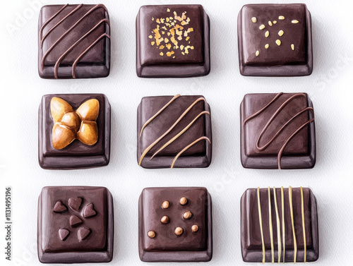 Delicious chocolate boxes in vibrant watercolor showcasing dynamic designs