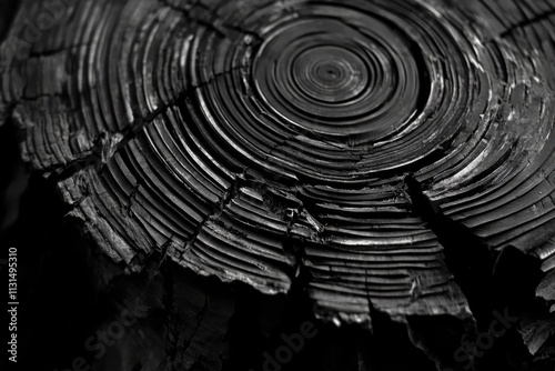 A close-up shot of a tree stump against a neutral background