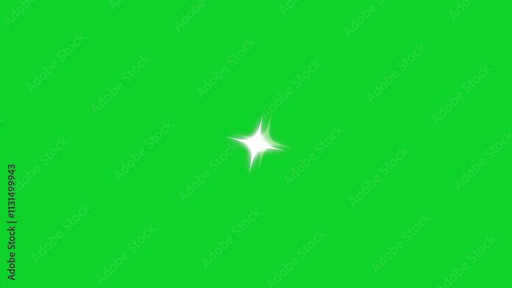 Twinkle Glowing stars sparkle on green screen background. 4K Chroma key animation. shiny glowing stars, fairy twinkle stars on green screen, 4k sparkle animation