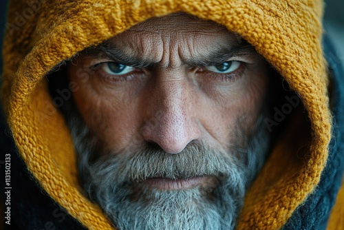 A close-up shot of a person in a yellow hoodie, suitable for portraits or everyday scenes