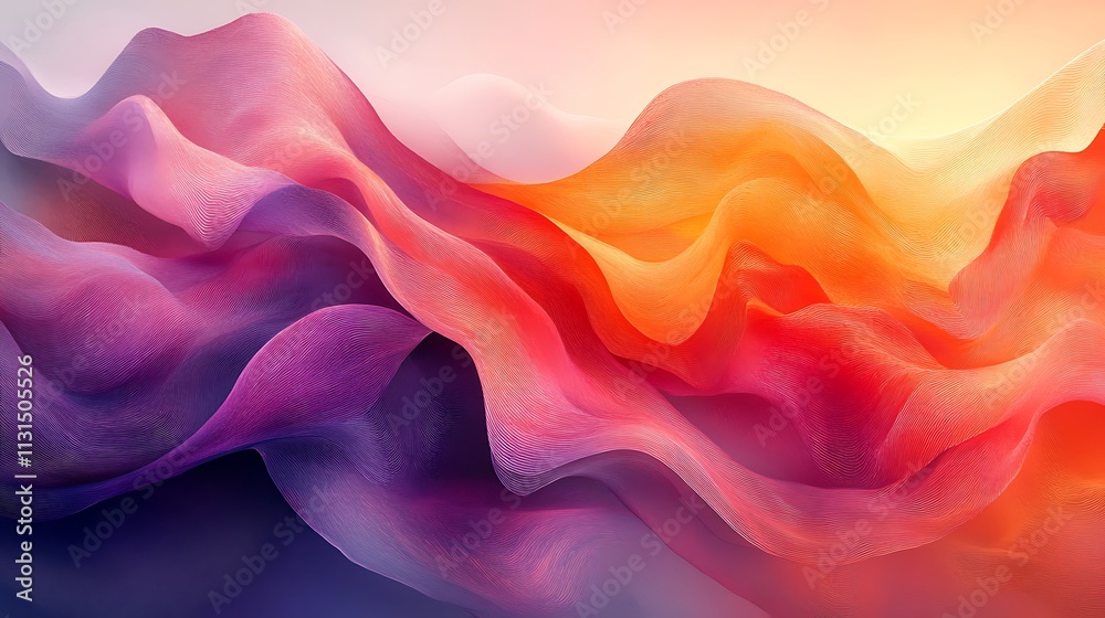 Obraz premium Vibrant Abstract Gradient Waves Creating Dynamic Artistic Background