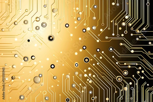 Abstract dark geometric background featuring glowing golden lines and sparkles, creating a modern, futuristic, and elegant design.