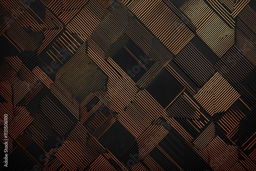 Abstract dark geometric background featuring glowing golden lines and sparkles, creating a modern, futuristic, and elegant design.