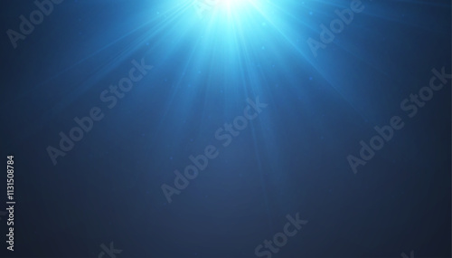 Summer background, beautiful blue sky with bright sun and sunlight