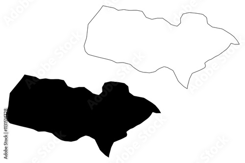 Baoruco Province (Dominican Republic, Hispaniola, Provinces of the Dominican Republic) map vector illustration, scribble sketch Bahoruco map photo