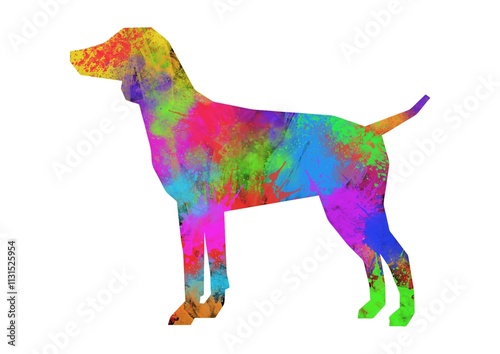 Watercolor dog drawing, silhouette of a dog, Watercolor dog art, dog