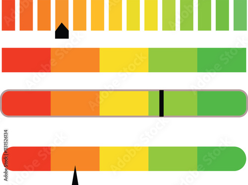 set of banners with arrows peed metering or rating