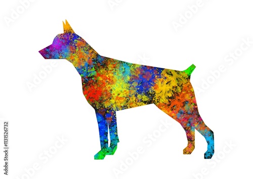 Watercolor dog drawing, silhouette of a dog, Watercolor dog art, dog