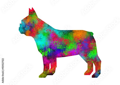 Watercolor dog drawing, silhouette of a dog, Watercolor dog art, dog