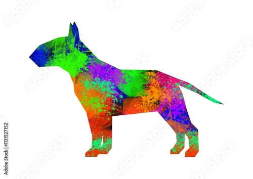 Watercolor dog drawing, silhouette of a dog, Watercolor dog art, dog