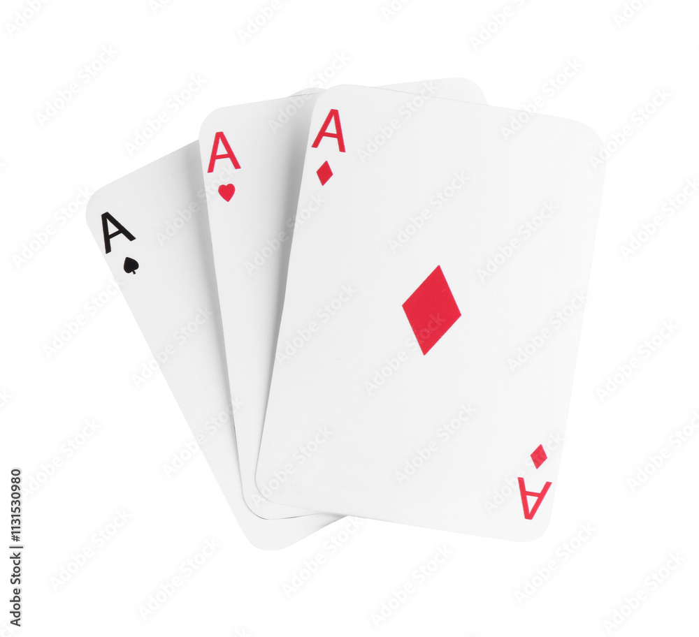Obraz premium Poker game. Playing cards isolated on white