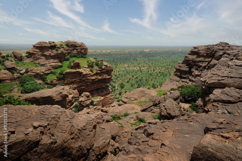 Landscapes of the Bandiagara cliffs in Mali photo