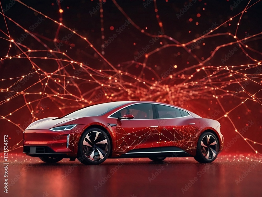 Naklejka premium red sports car