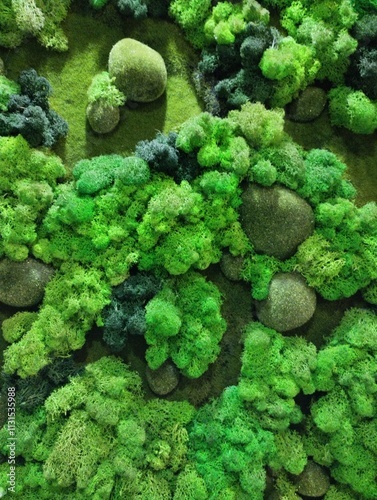 Obraz na płótnie decorative artificial moss wall, indoor landscaping,plant green background w salonie