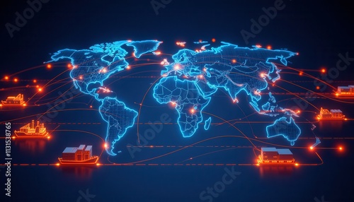 Global Value Chains and International Trade Network Illustration