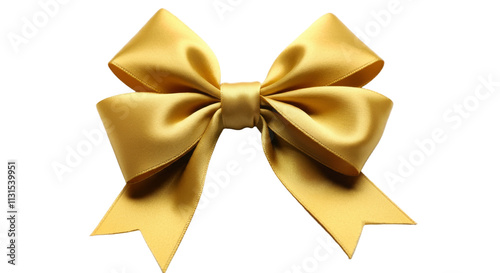 gold bow with ribbon. golden bow and ribbon for christmas and birthday decorations