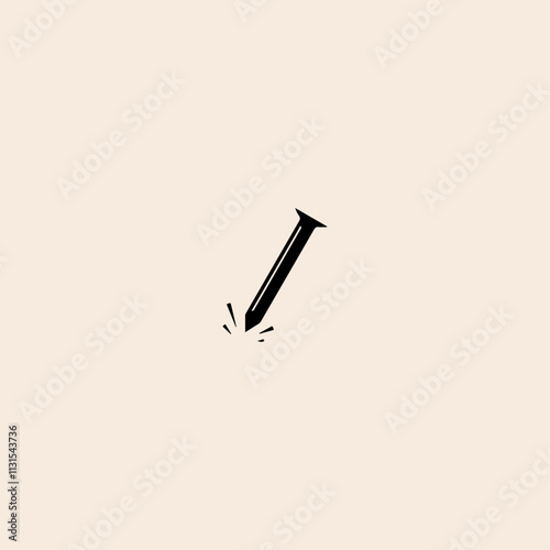 scratch resistance icon, nail symbol icon flat vector design.
