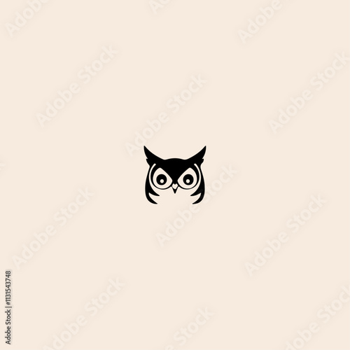 Simple owl logo flat vector design. 