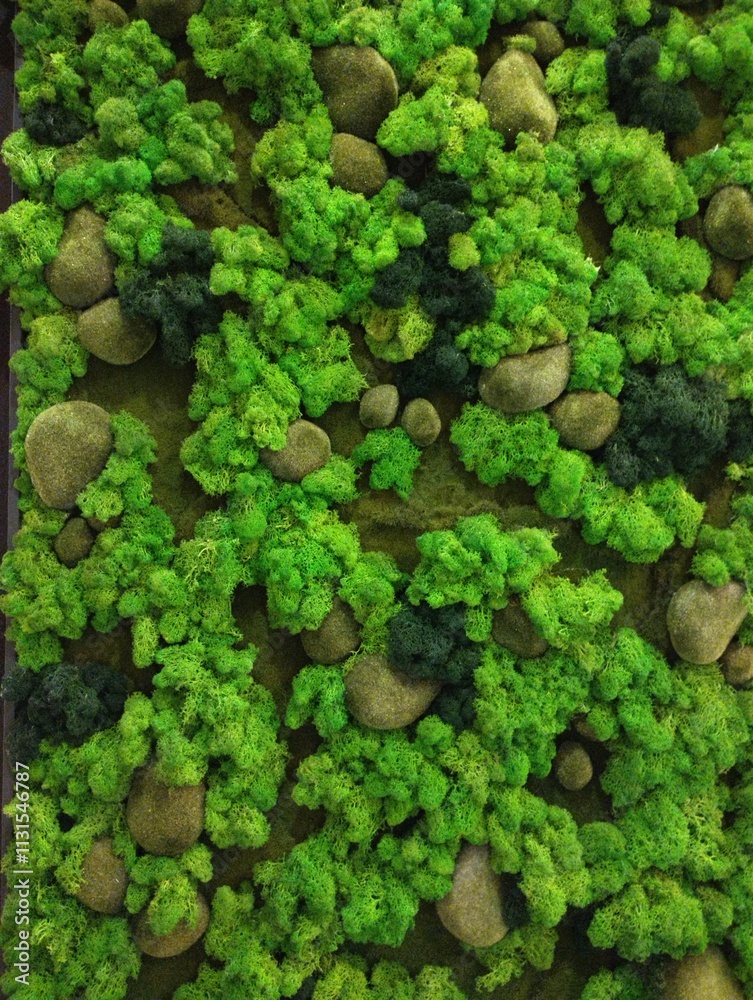 decorative artificial moss wall, indoor landscaping,plant green background