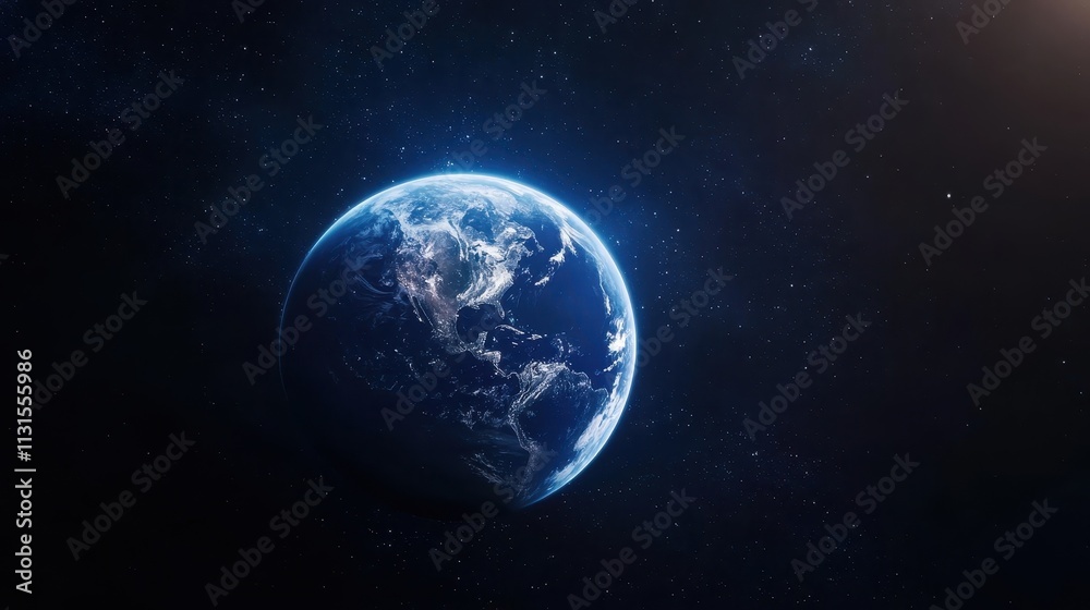 Fototapeta premium Stunning View of Earth from Outer Space in Vibrant Colors