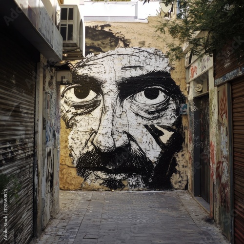 Graffiti street art has proliferated on the street walls and back alleys of central Athens since the onset of the Greek euro crisis in 2010. 