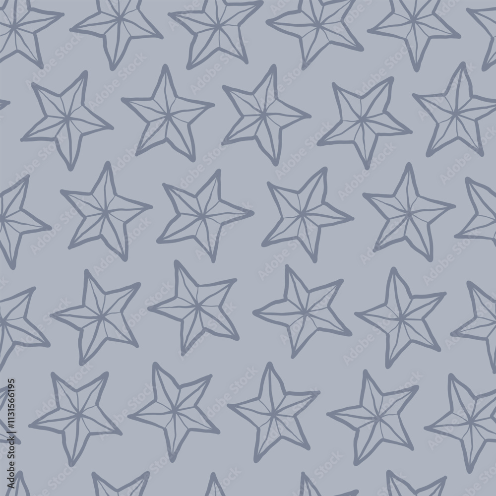 Obraz premium Seamless pattern with star shaped doodles.