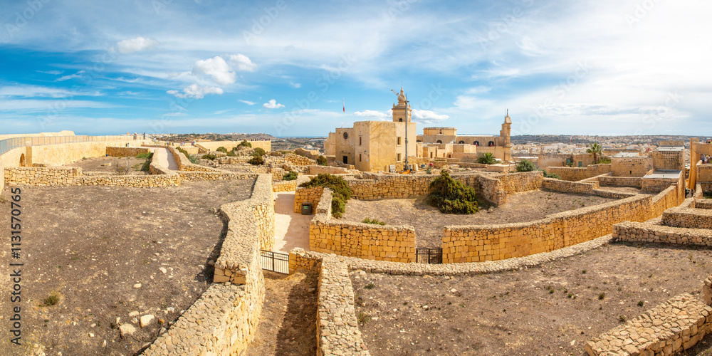 Gozo (Għawdex) Island Victoria massive fortification St. Johns Bastion Citadel (Cittadella) ruins Malta