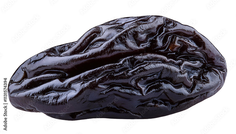 Obraz premium Single shiny dried plum isolated on transparent background