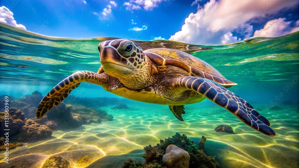 Obraz premium sea turtle in the ocean