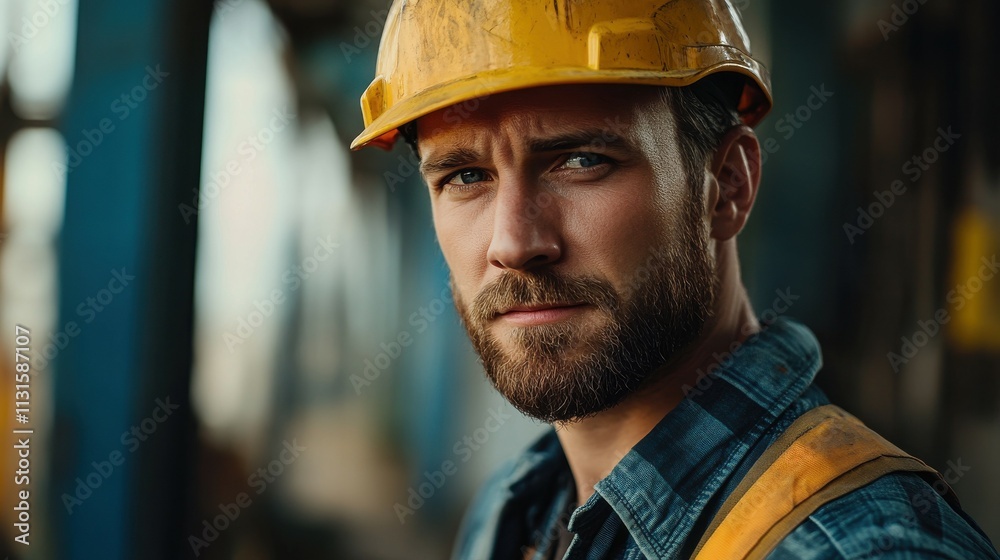 German man with a construction helmet, looking strong German man with a construction helmet, looking strong