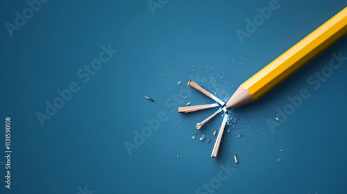 A broken pencil symbolizing the education system's failure to meet the needs of all children. Education system failure. photo