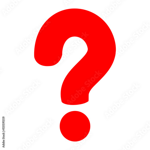 Bright red question mark transparent PNG for designs and projects