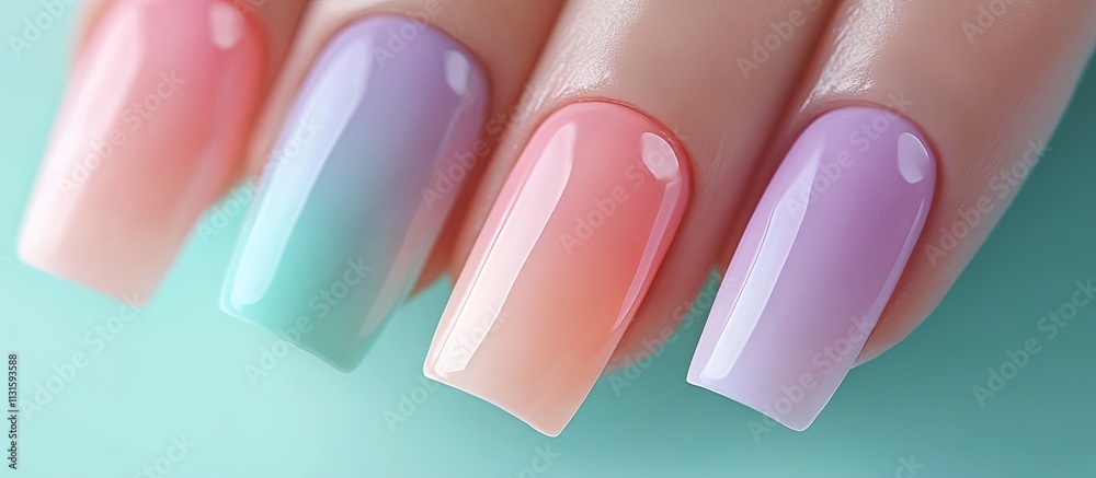 Obraz premium Vibrant gradient nails.