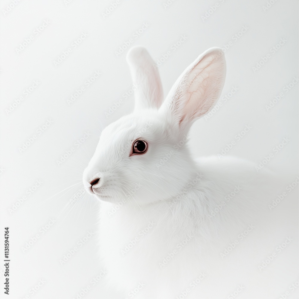Obraz premium white rabbit on white