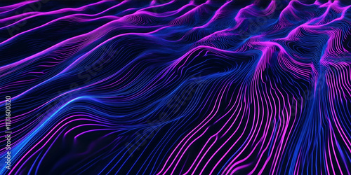 fast fourier transform overlaid cosine waves stylized blacklight neon mosaic photo