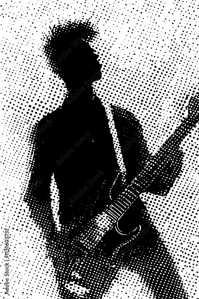 Grafik aus dem Set: abstrakte punkte, Dynamik, schwarz-weiß, pointilismus