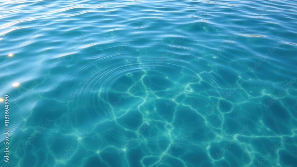 Obraz premium Clear water ripples reflecting sunlight creating a mesmerizing pattern, clear, tranquil, ripples