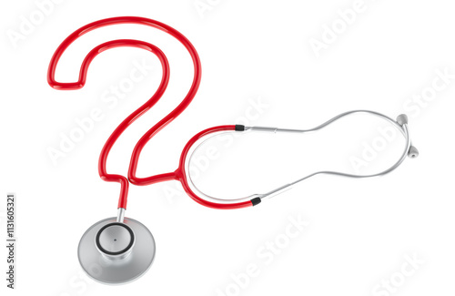 Φωτογραφία Stethoscope with question mark shape from cord