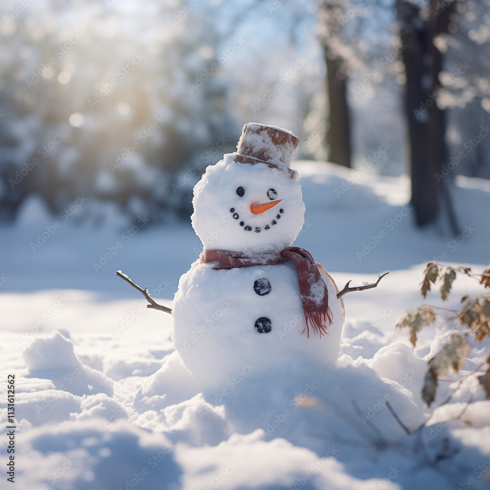 Obraz premium Photograph of a snowman