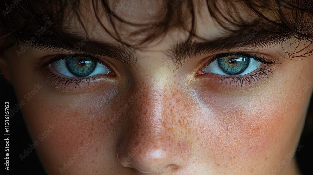 Fototapeta premium A young man with blue eyes and a beard