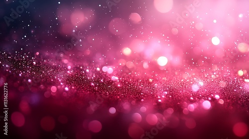 Vibrant Pink Glitter Wave Abstract Background with Stunning Light Effects Photo