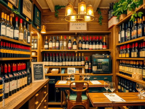 A wine cellar with a sign that says 