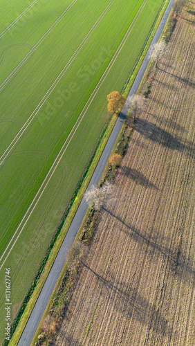 Farmlands from a bird's eye view photo